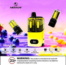 Load image into Gallery viewer, Blueberry Watermelon - Blue Razz Ice Movkin Ultra 60K Disposable